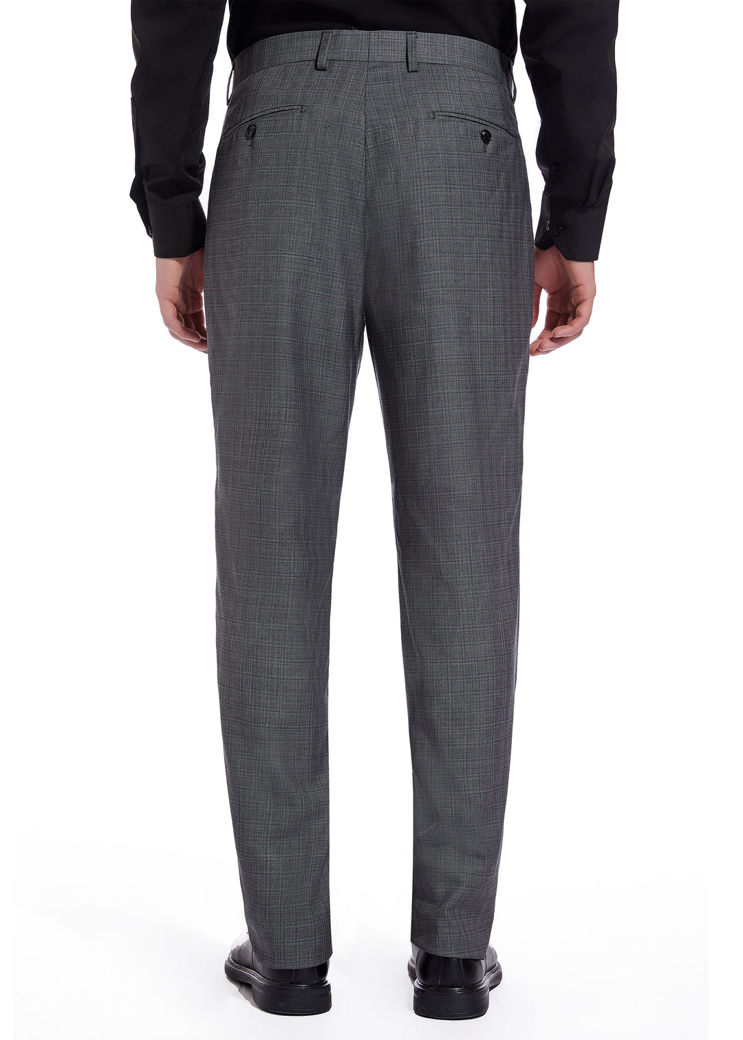 Hechter Paris Solid Charcoal Texture Modern Fit Wool Suit