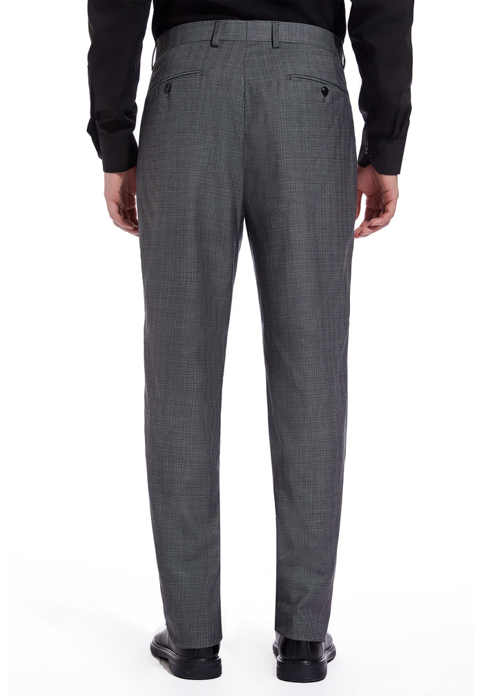 Hechter Paris Solid Charcoal Texture Modern Fit Wool Suit