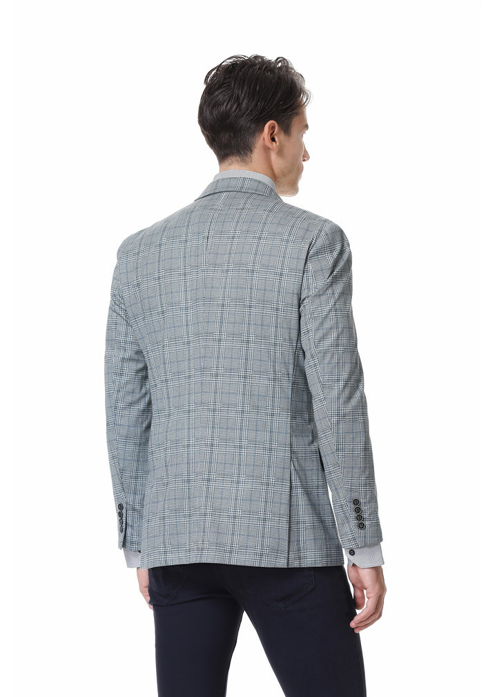 Duchamp Plaid Stretch Sport Coat