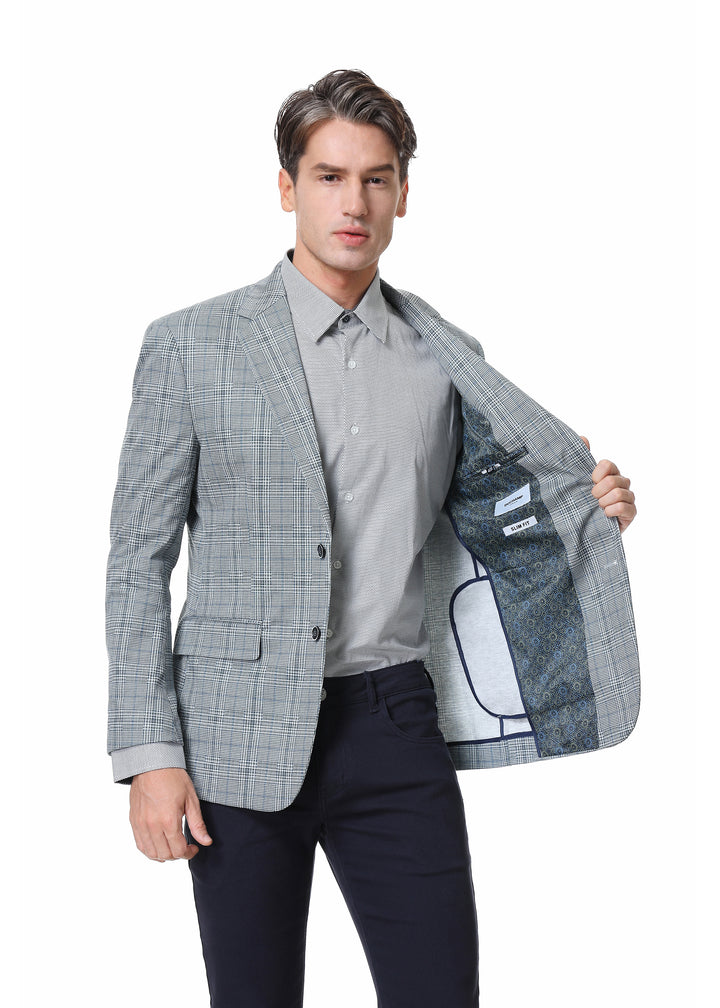 Duchamp Plaid Stretch Sport Coat