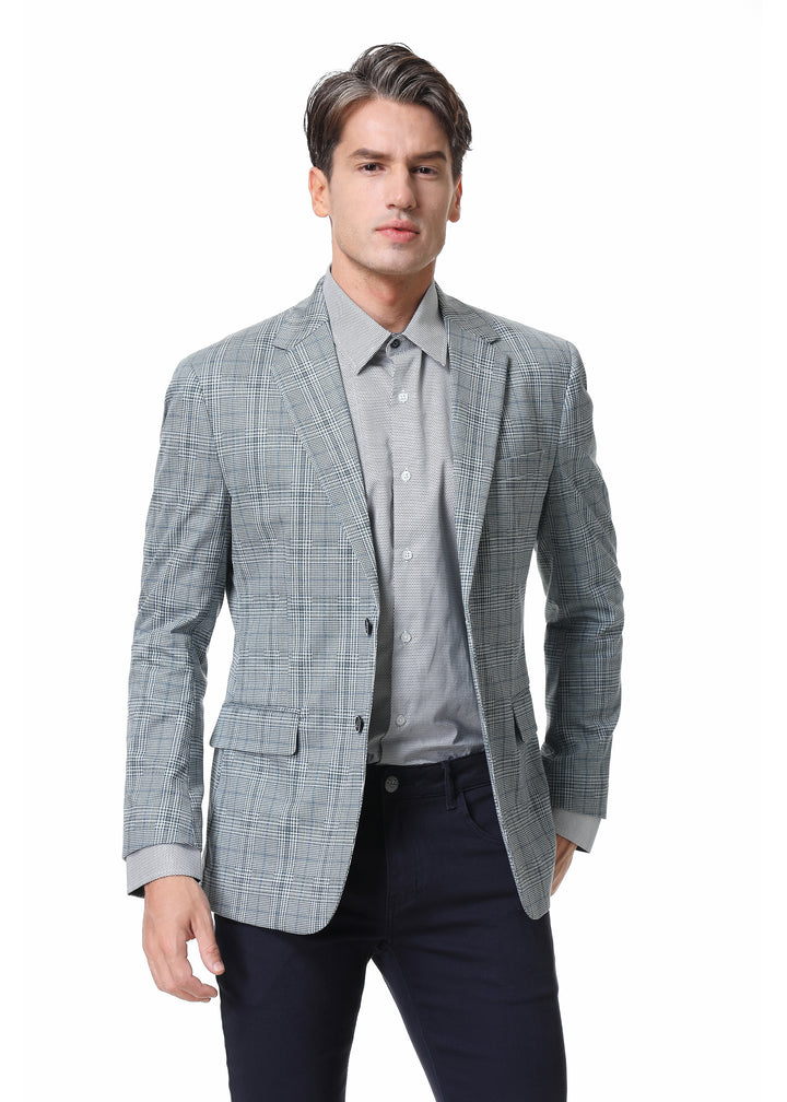 Duchamp Plaid Stretch Sport Coat