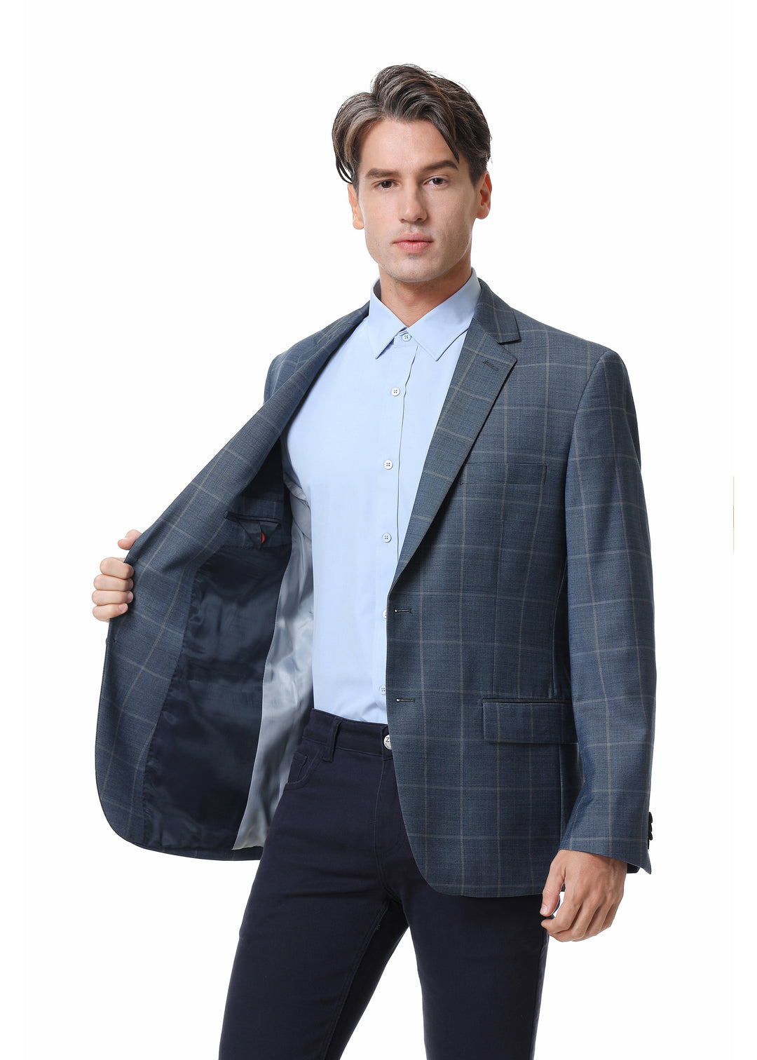 Hechter Paris Modern Fit Grid Wool Sport Coat