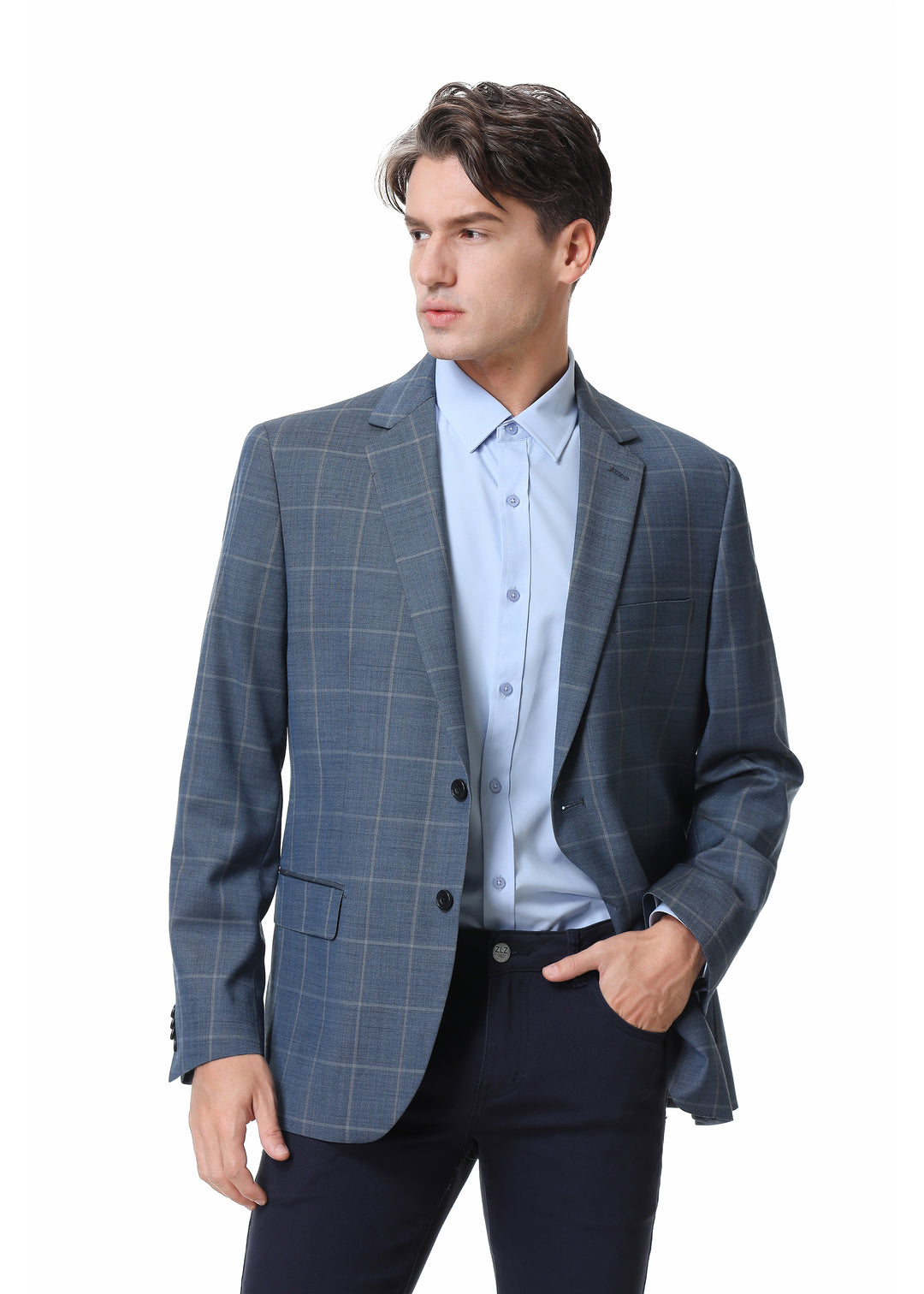 Hechter Paris Modern Fit Grid Wool Sport Coat