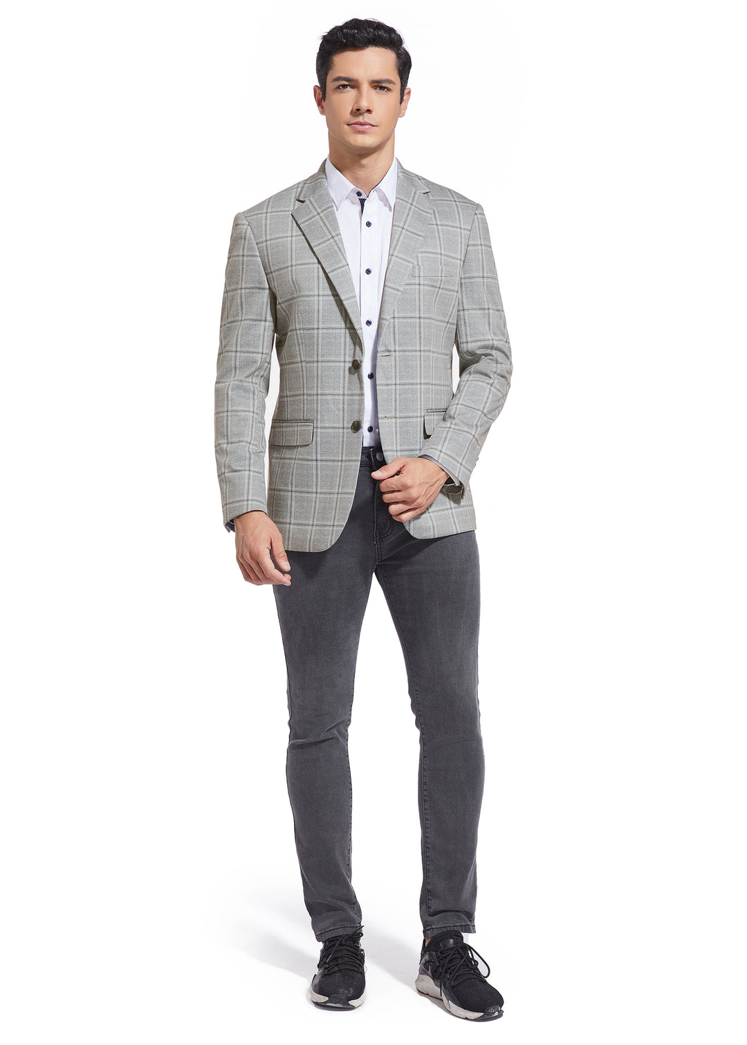 DUCHAMP WINDOWPANE KNIT SPORTCOAT