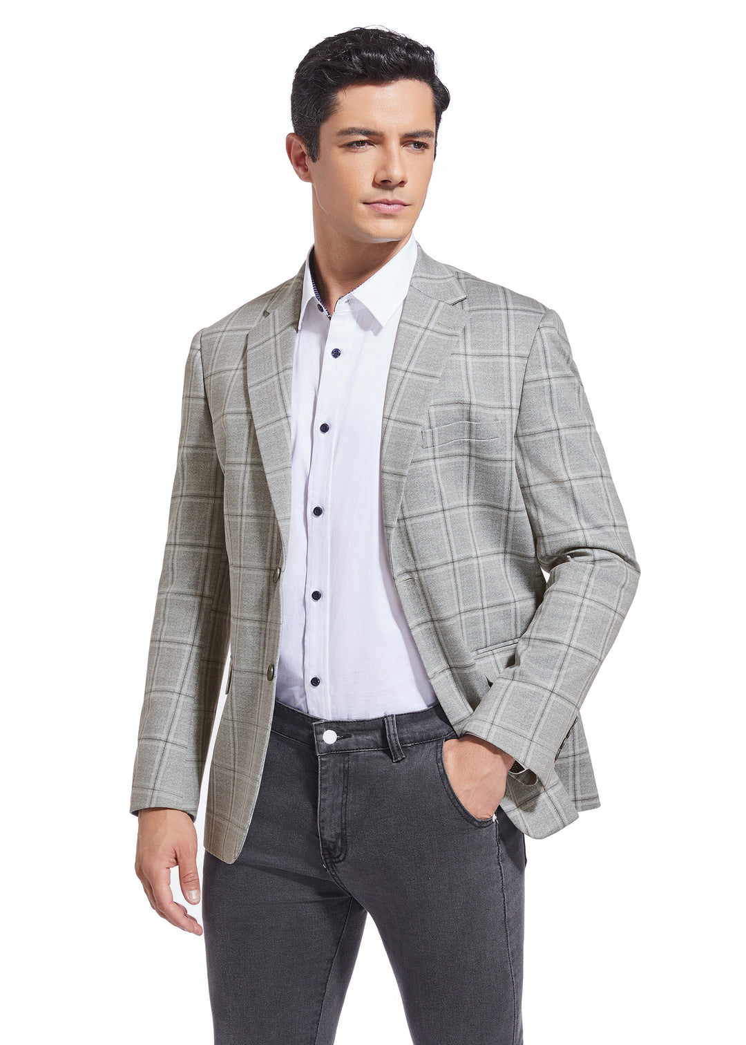 DUCHAMP WINDOWPANE KNIT SPORTCOAT