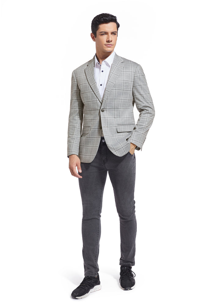 DUCHAMP WINDOWPANE KNIT SPORTCOAT