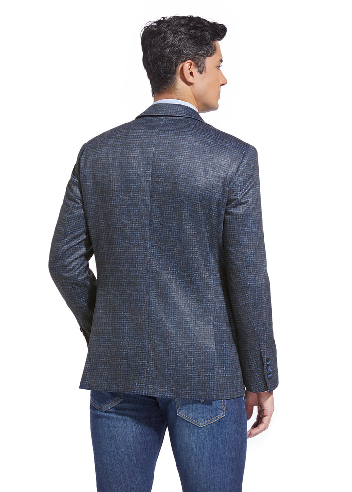 DUCHAMP PLAID KNIT SPORTCOAT