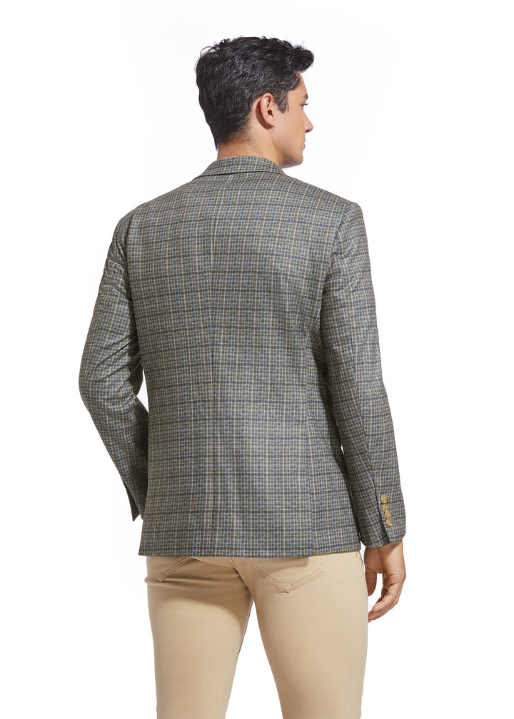 DUCHAMP PLAID KNIT SPORTCOAT