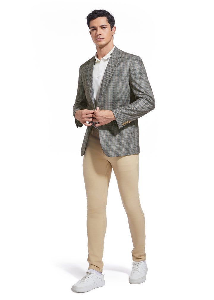 DUCHAMP PLAID KNIT SPORTCOAT