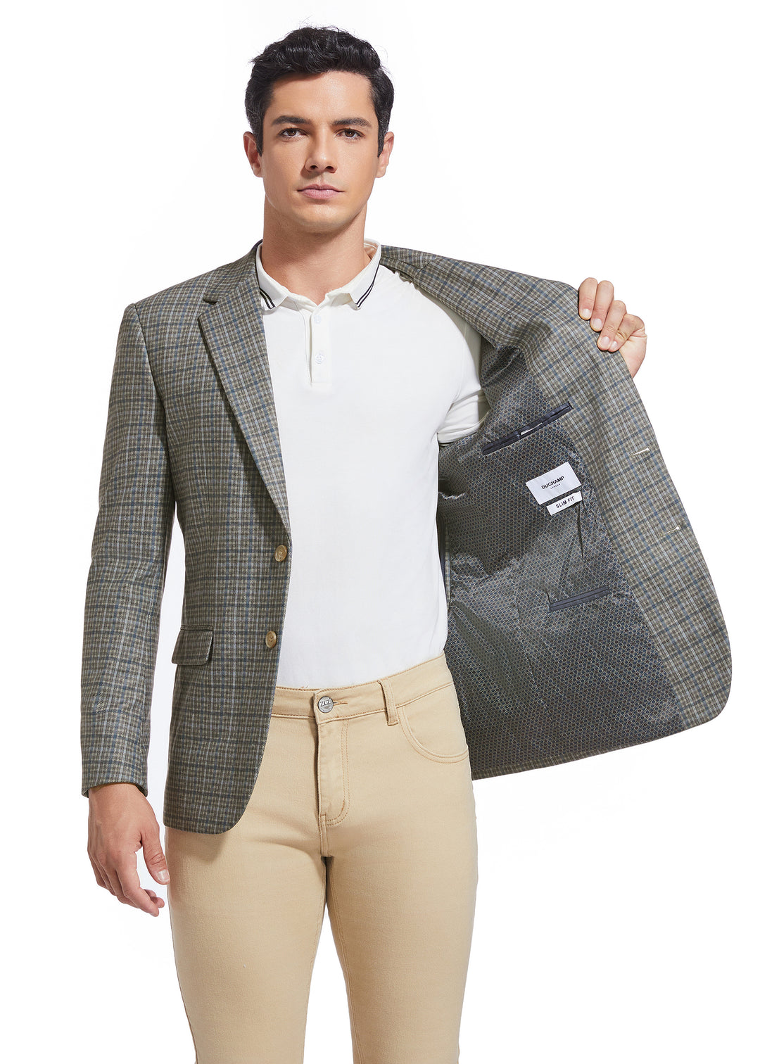 DUCHAMP PLAID KNIT SPORTCOAT