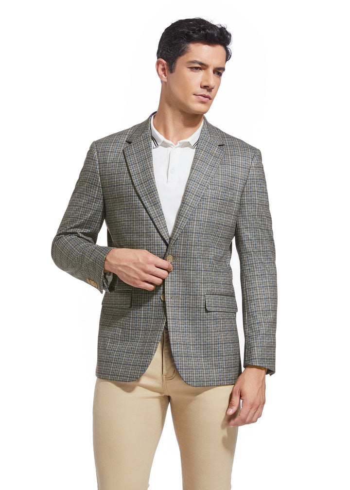 DUCHAMP PLAID KNIT SPORTCOAT