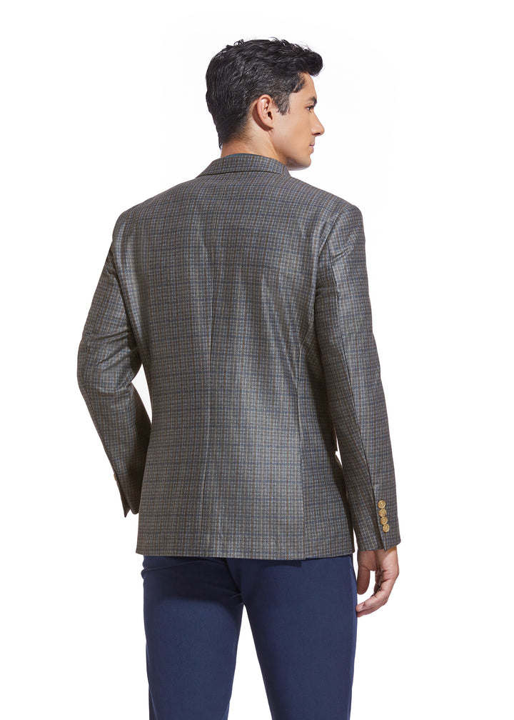 DUCHAMP PLAID KNIT SPORTCOAT