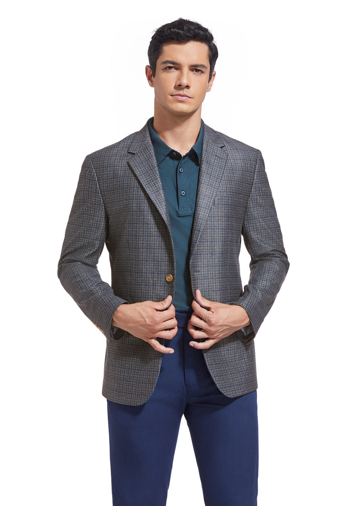 DUCHAMP PLAID KNIT SPORTCOAT