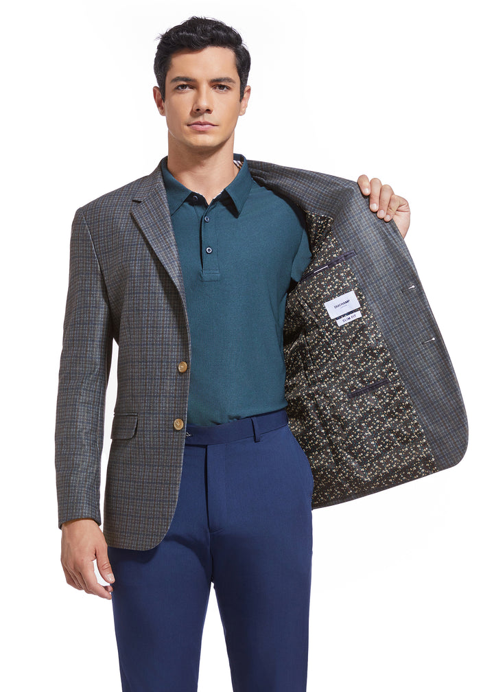 DUCHAMP PLAID KNIT SPORTCOAT