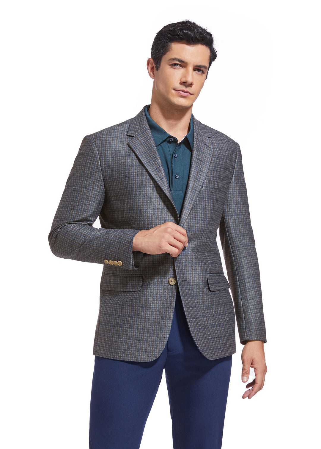 DUCHAMP PLAID KNIT SPORTCOAT