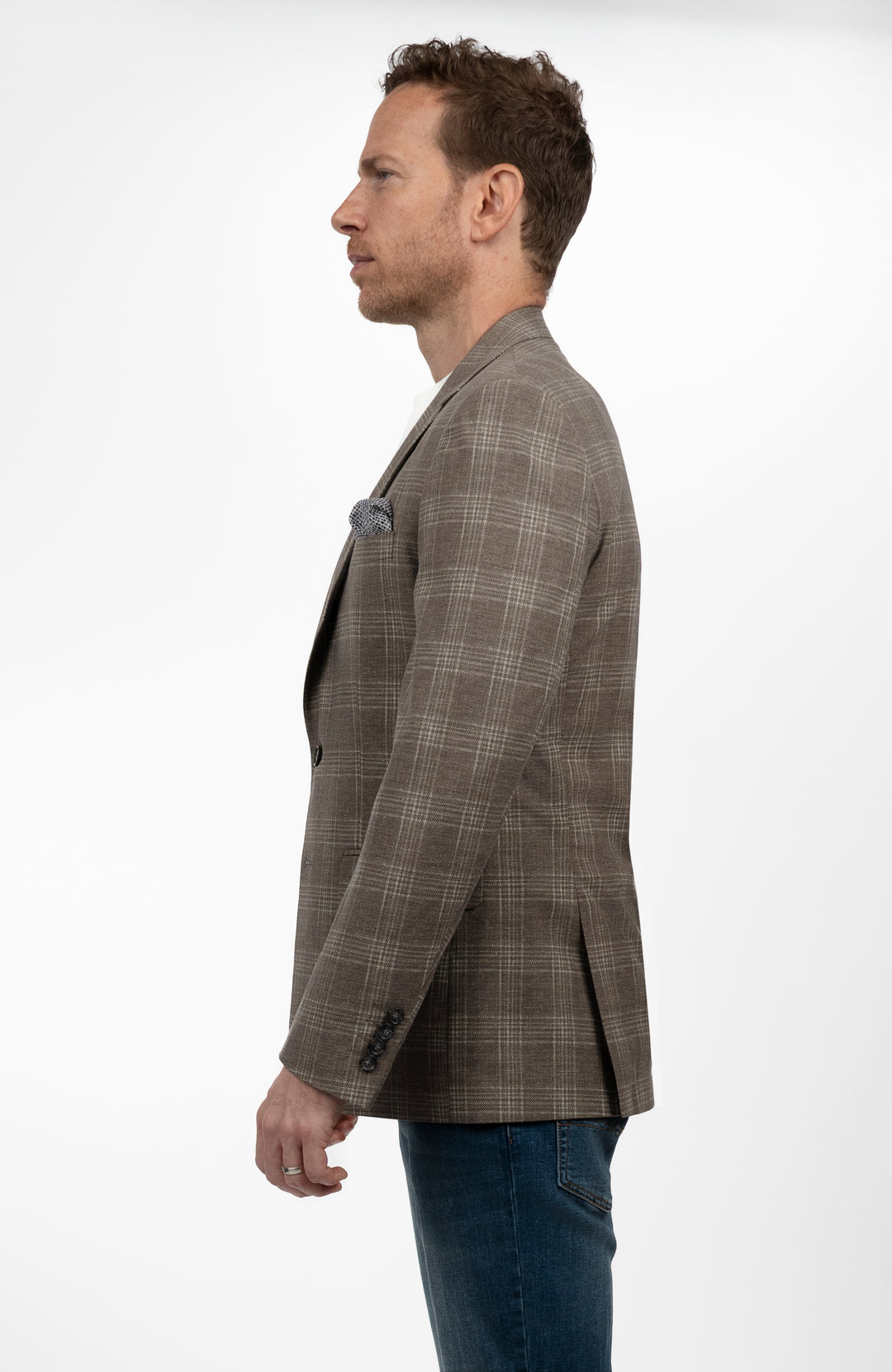 Duchamp London Brown Windowpane Sportcoat