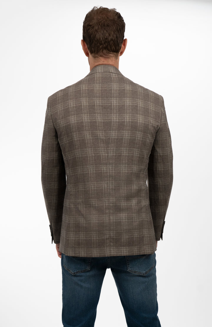 Duchamp London Brown Windowpane Sportcoat