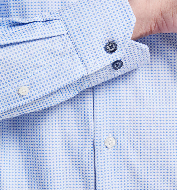 Duchamp London Blue Diamond Dot Dress Shirt