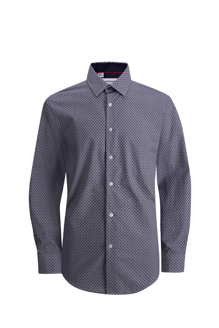 Duchamp London Navy Dot Dress Shirt