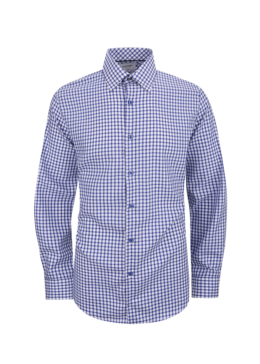 Duchamp London Blue Check Dress Shirt