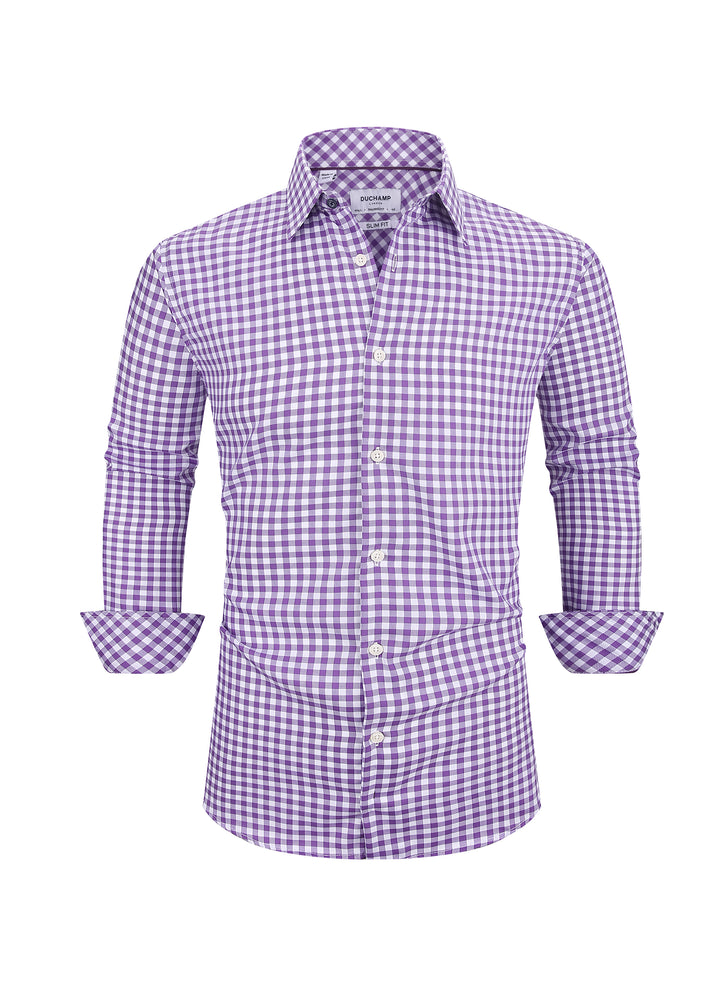 Duchamp London Purple Check Dress Shirt