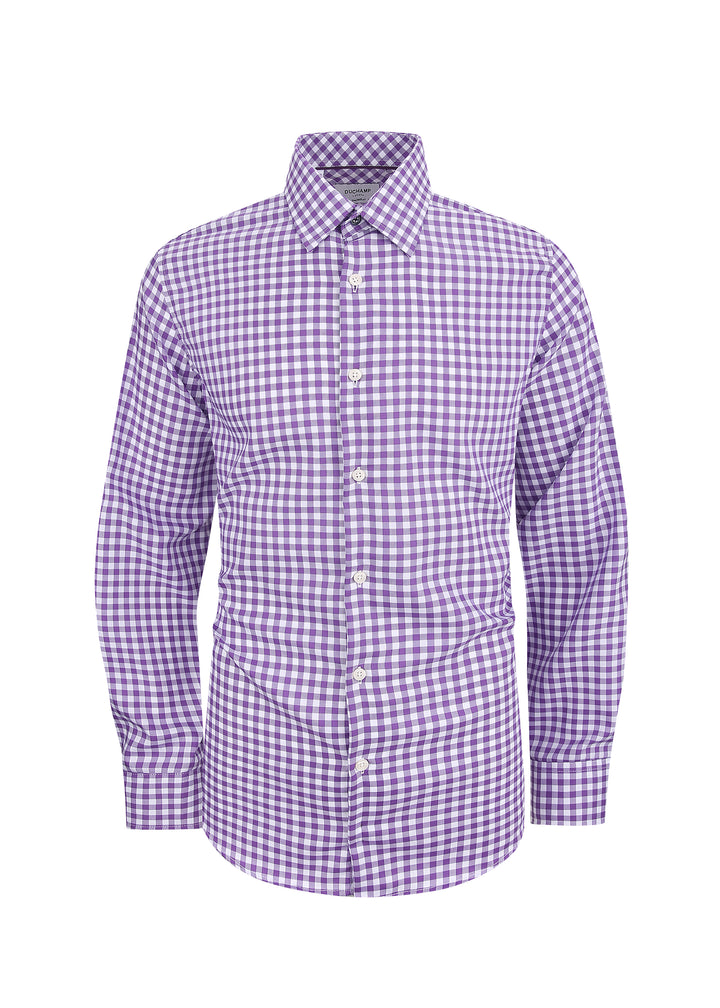 Duchamp London Purple Check Dress Shirt