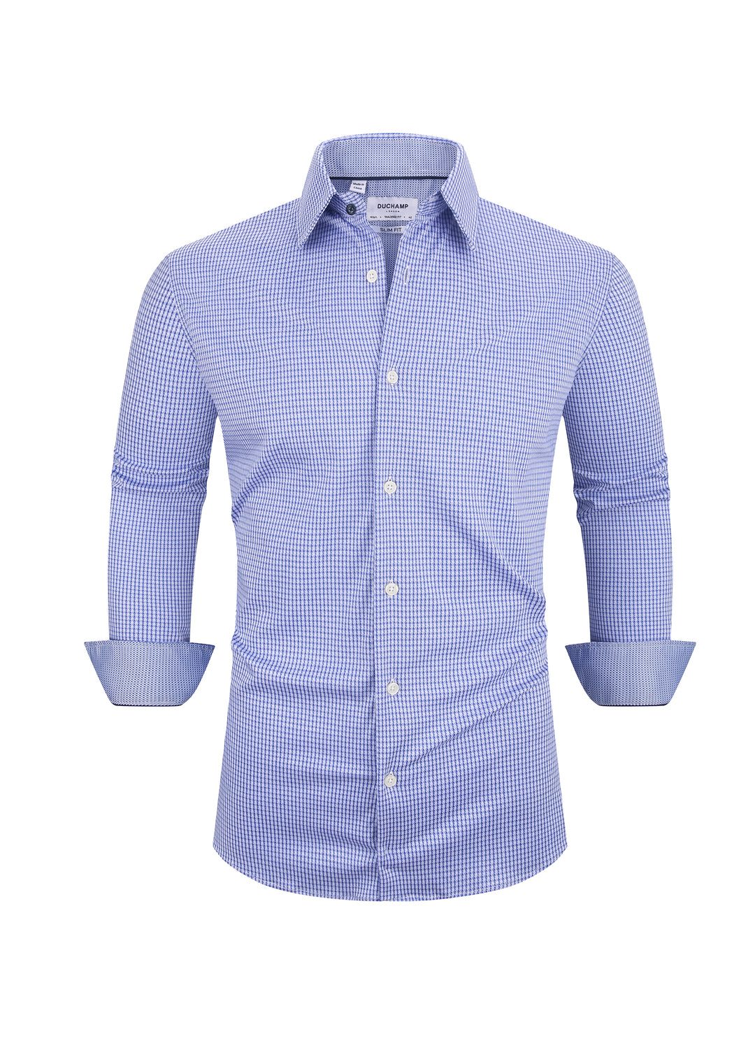 Duchamp London Blue Check Dress Shirt