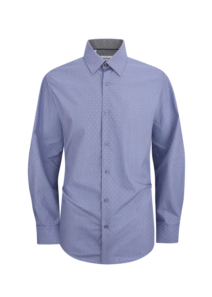 Duchamp London Blue Textured Dress Shirt