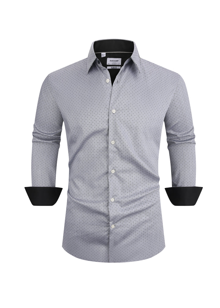 Duchamp London Grey Dot Dress Shirt