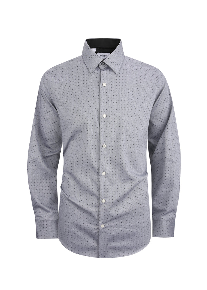 Duchamp London Grey Dot Dress Shirt