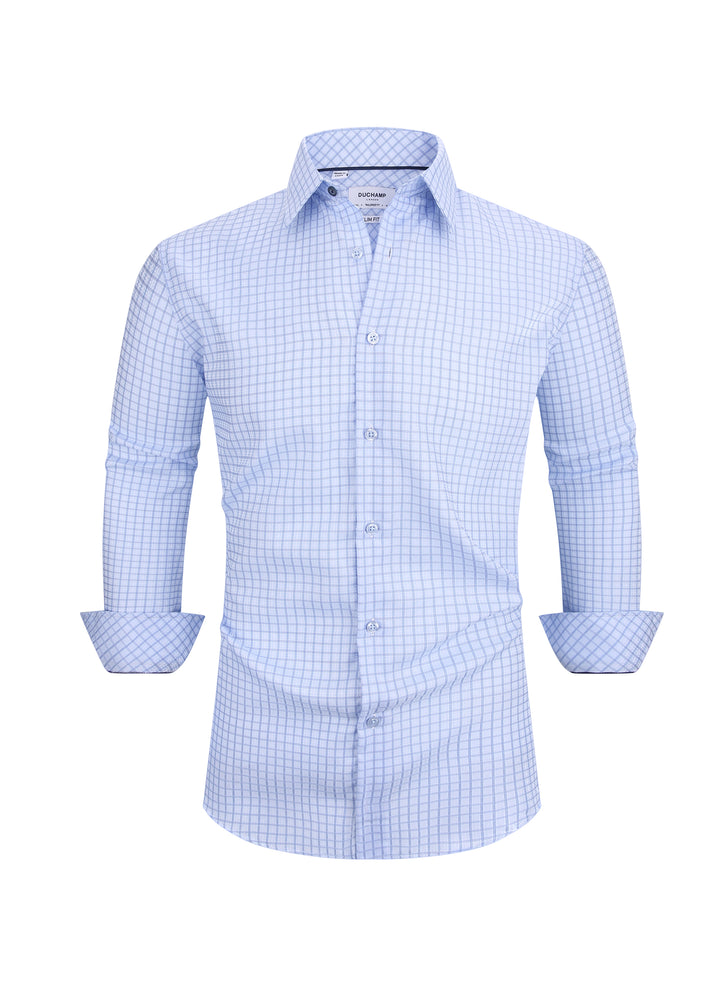 Duchamp London Blue Check Dress Shirt