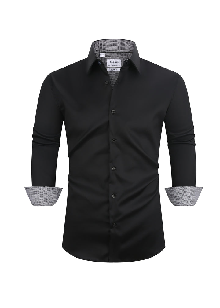 Duchamp London solid Black Dress Shirt