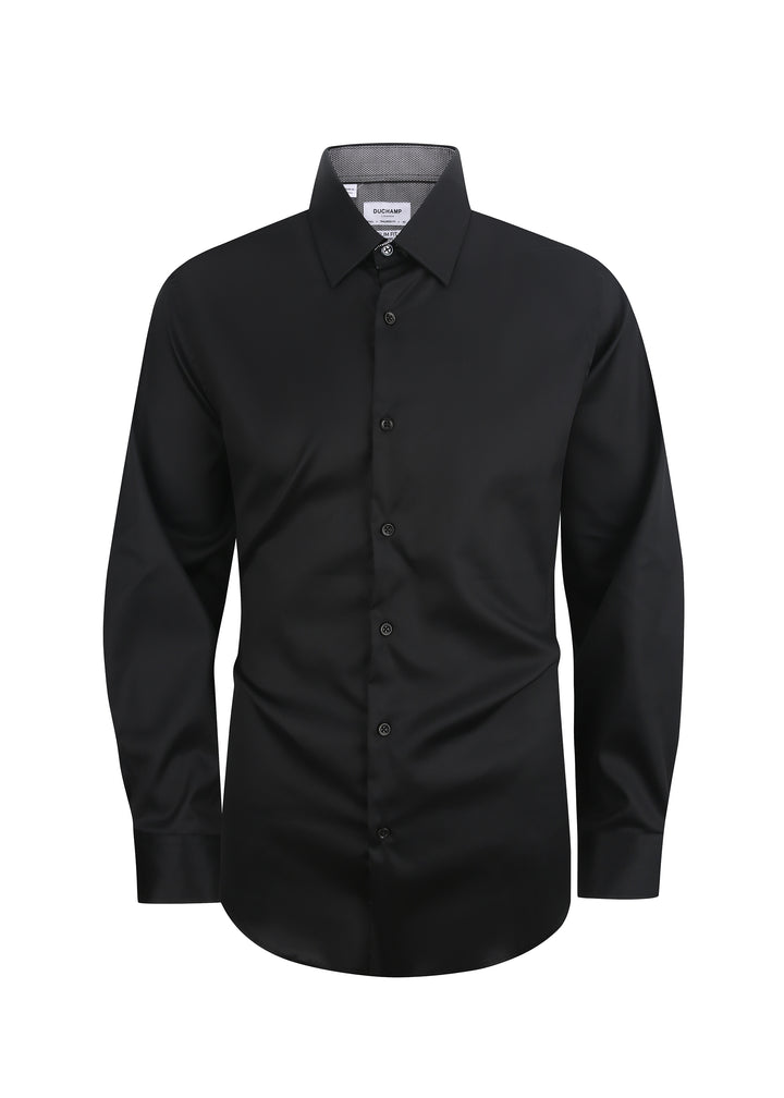 Duchamp London solid Black Dress Shirt