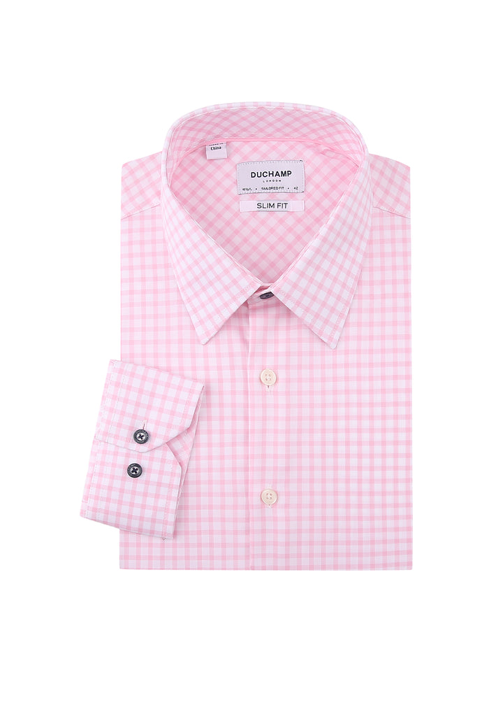 Duchamp London Pink Check Dress Shirt