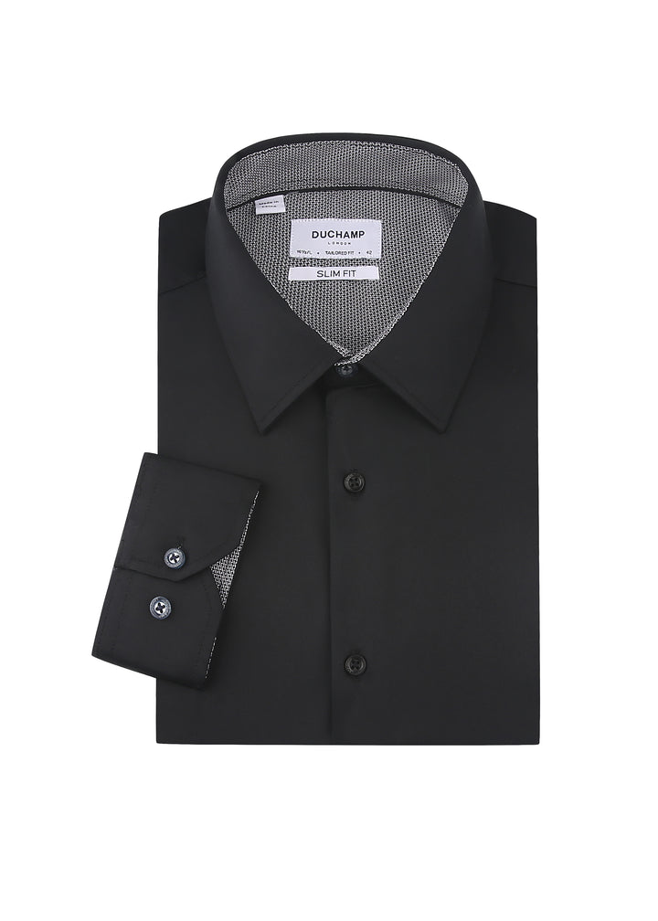 Duchamp London solid Black Dress Shirt