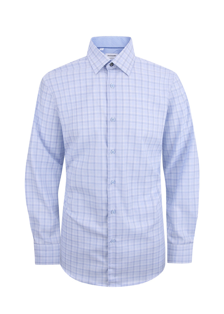 Duchamp London Blue Plaid Dress Shirt