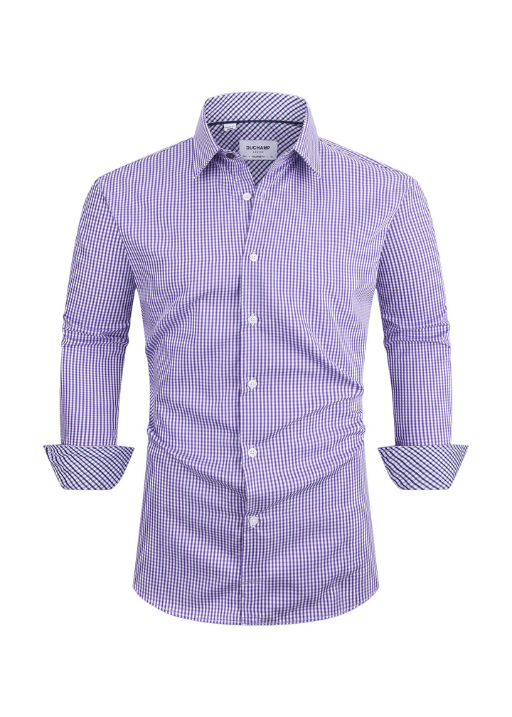 Duchamp London Purple Check Dress Shirt