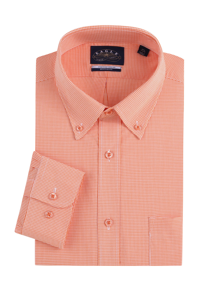 Eagle Stretch Collar  Gingham Poplin Shirt