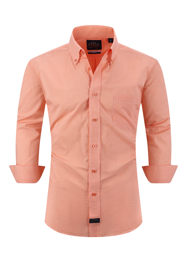 Eagle Stretch Collar  Gingham Poplin Shirt