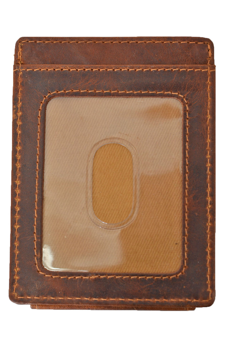 Duchamp London Cognac Money Clip Credit Card Wallet