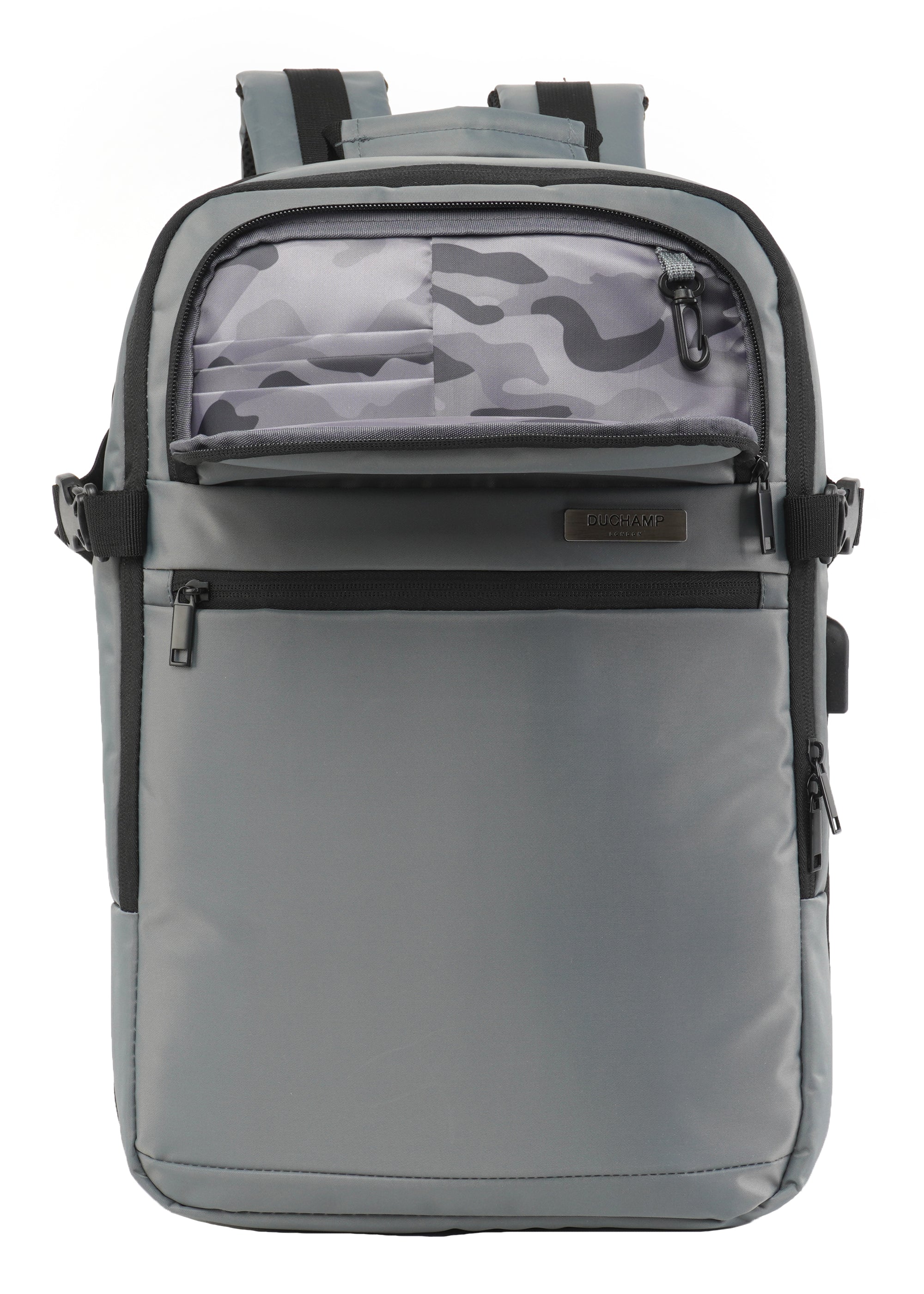 New Duchamp Getaway Expandable Carry-On Backpack on sale Suitcase, Grey