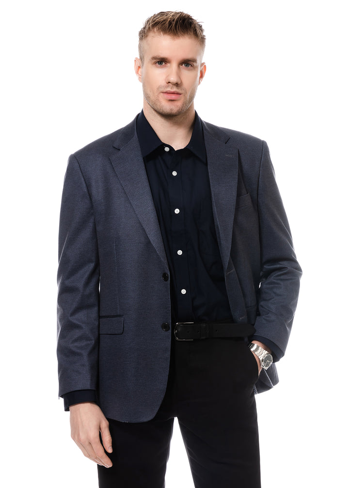 Duchamp Charcoal Soft Tonal Stripe Stretch Blazer