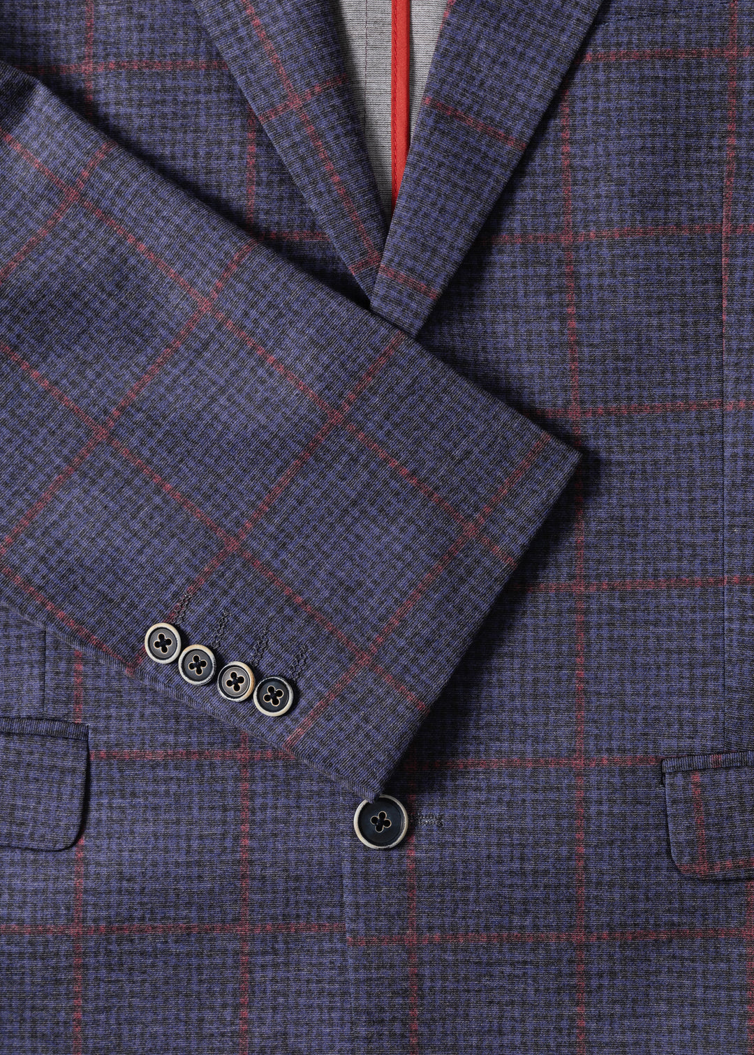 Duchamp Blue Check Windowpane Blazer