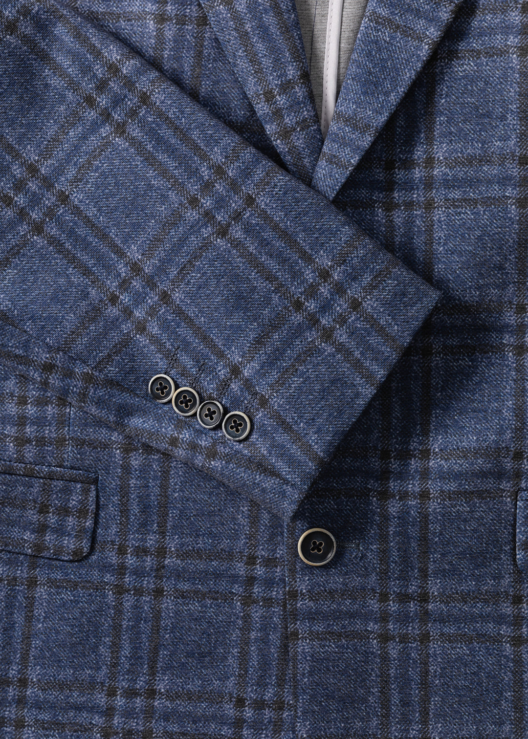 Duchamp Blue Triple-Windowpane Blazer