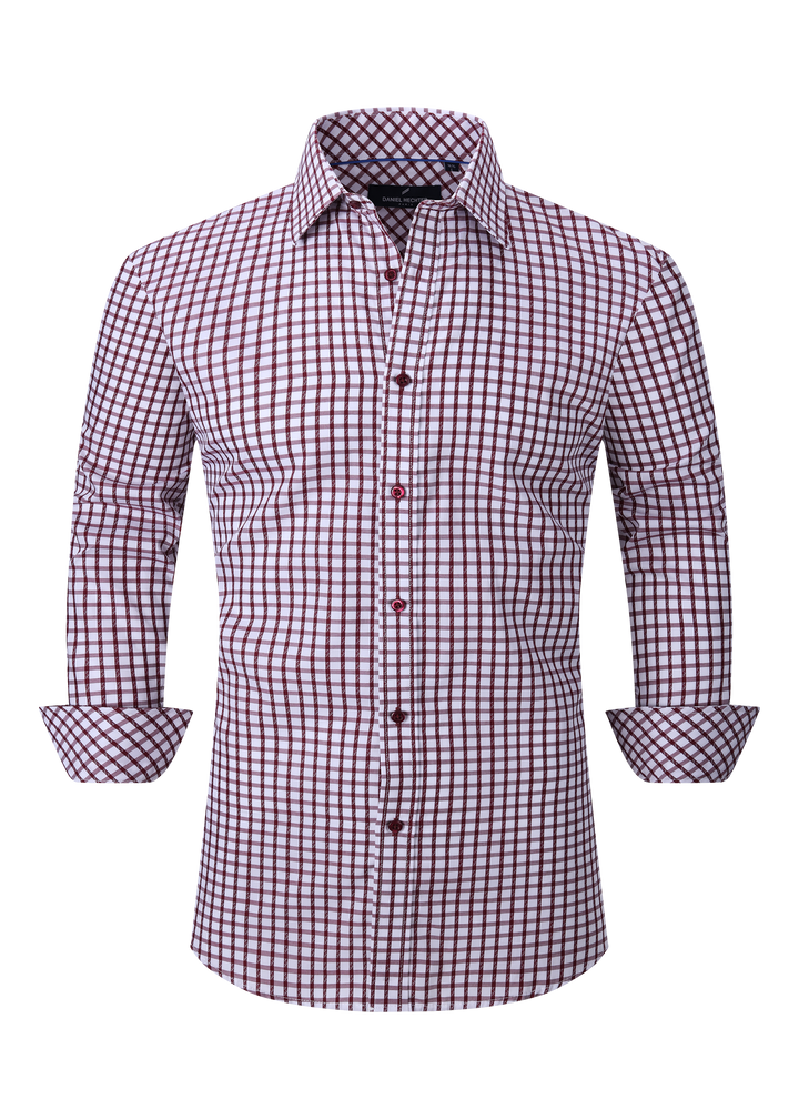 Hechter Paris Gingham Slim Fit Dress Non-Iron Shirt