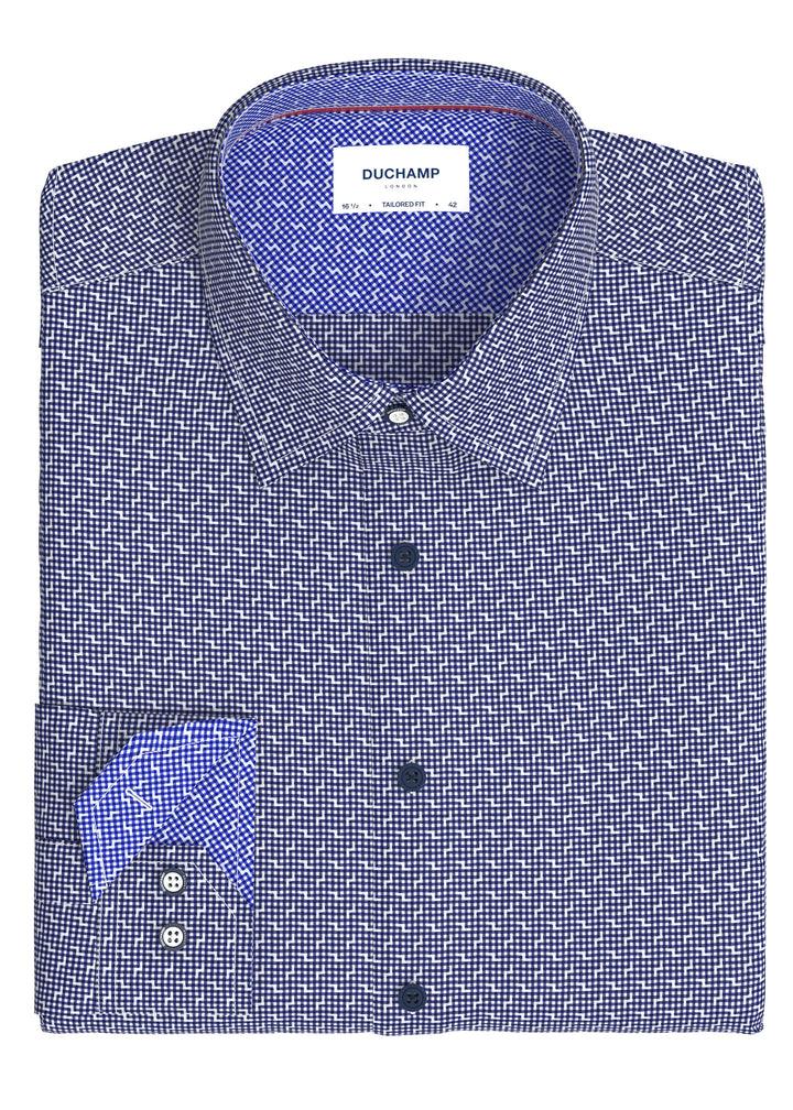 Duchamp London Modern Gingham Dress Shirt