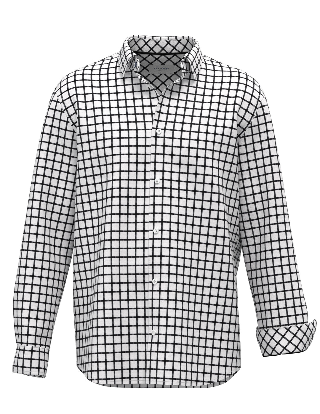 Duchamp London Modern Windowpane Dress Shirt