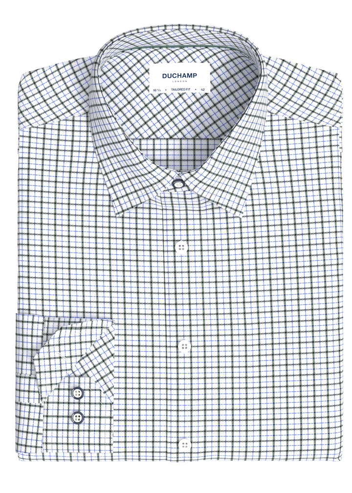 Duchamp London Linked Windowpane Dress Shirt