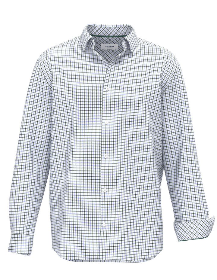 Duchamp London Linked Windowpane Dress Shirt